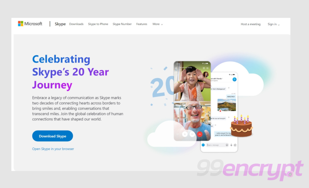 Once you visit Skype it will look like this