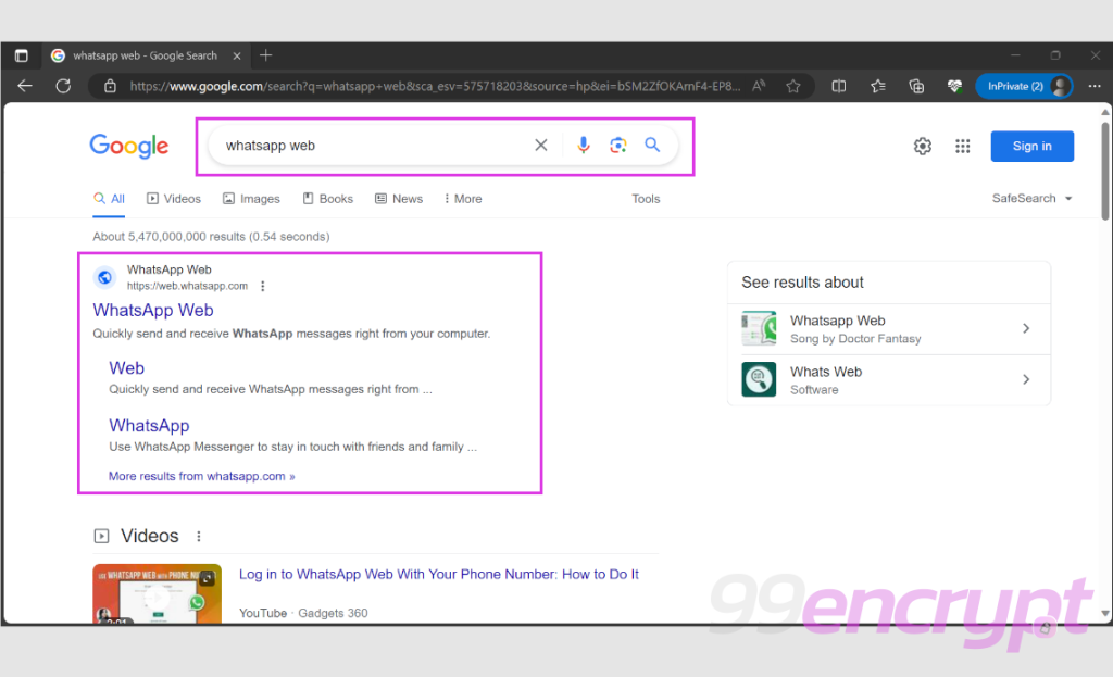 From Google Search With Keywrod "WhatsApp Web"